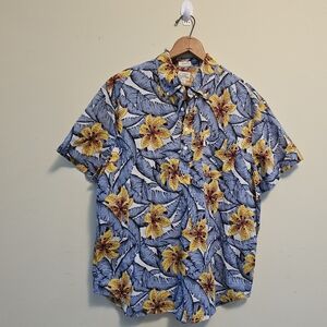 J.Crew Shirt Men Sz L Seersucker Popover Multi Floral Hawaiian Classic Fit